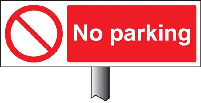 No Parking Verge Signs with Post | 450mm x 150mm
