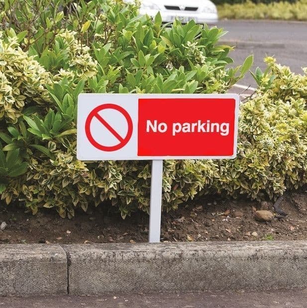 No Parking Verge Signs with Post | 450mm x 150mm