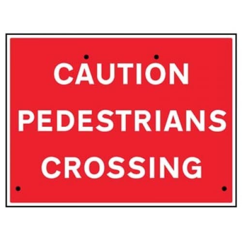 Caution Pedestrians Crossing Re-Flex Temporary Traffic Signs (Class RA1) | 600mm x 450mm