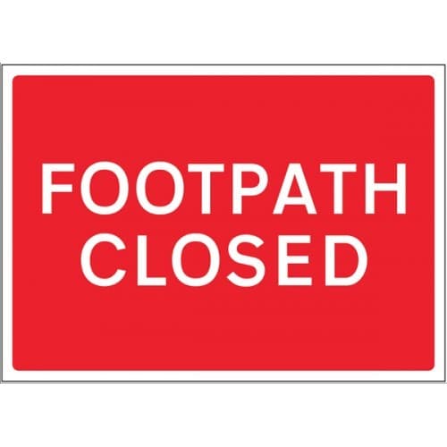 Footpath Closed Fold-Up Road Sign | 600mm x 450mm | Reflective PVC