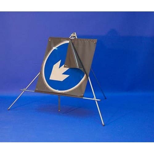 Keep Left/Right with Reversible Arrow Fold-Up Road Sign | 750mm Diameter | Reflective PVC