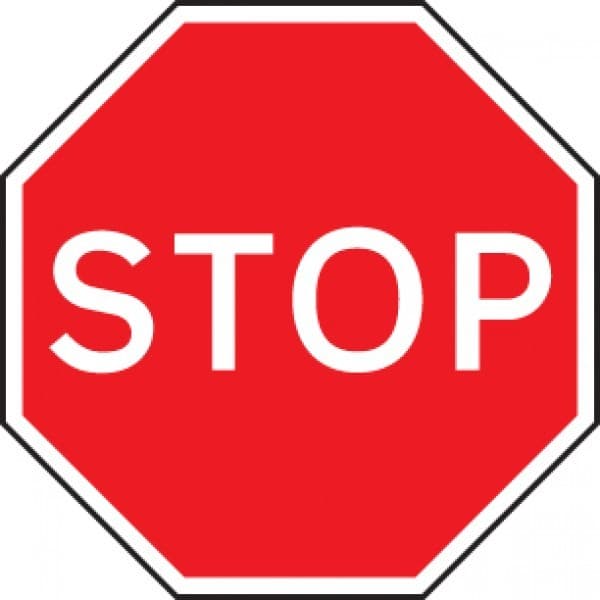 Stop Reflective Traffic Signs | 750mm Octagon | 3mm Aluminium Composite (Class RA1)
