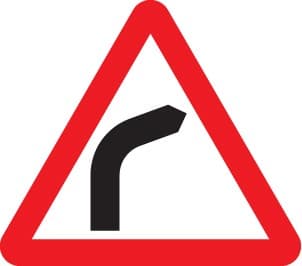 Right Bend Ahead Reflective Traffic Signs | 600mm Triangle | 3mm Aluminium Composite (Class RA1)