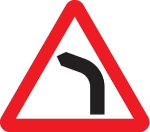 Left Bend Ahead Reflective Traffic Signs | 600mm Triangle | 3mm Aluminium Composite (Class RA1)