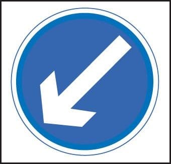 Keep Left/Right Reflective (Class RA1) Temporary Road Traffic Signs | 750mm x 750mm