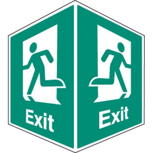 Exit Sign With Running Man Projecting Signs