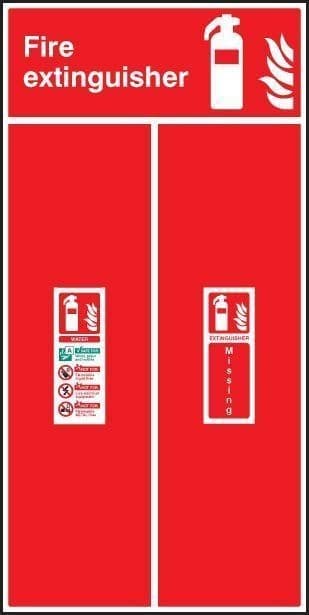 Water Fire Extinguisher Location Boards | 450mm x 900mm | Rigid Plastic