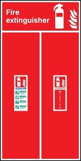 Dry Powder Fire Extinguisher Location Boards | 450mm x 900mm | Rigid Plastic