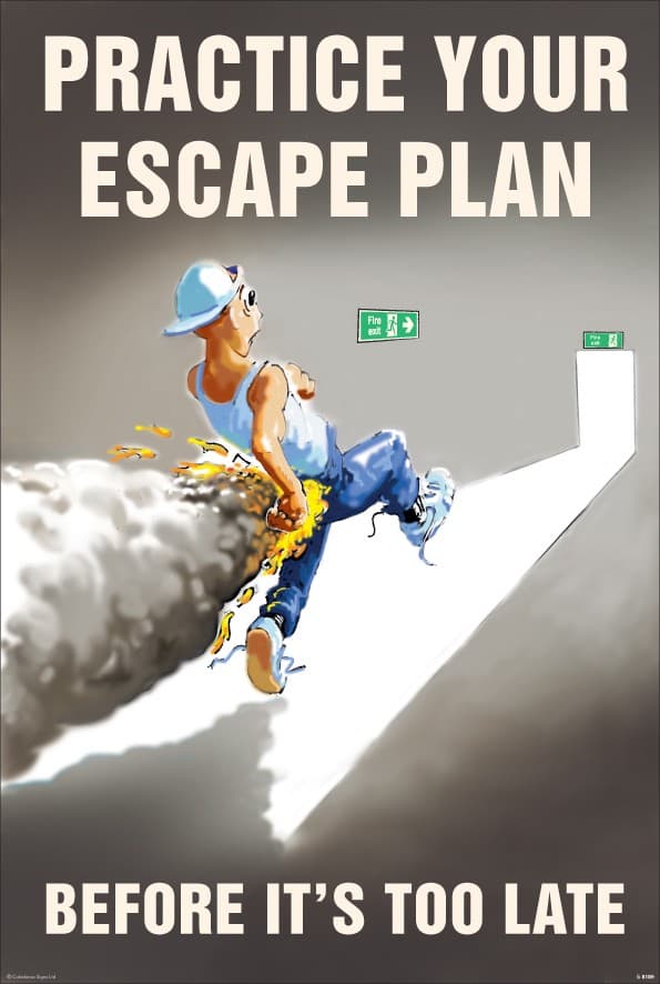 Practice Your Escape Plan Poster | 510mm x 760mm | Synthetic Paper