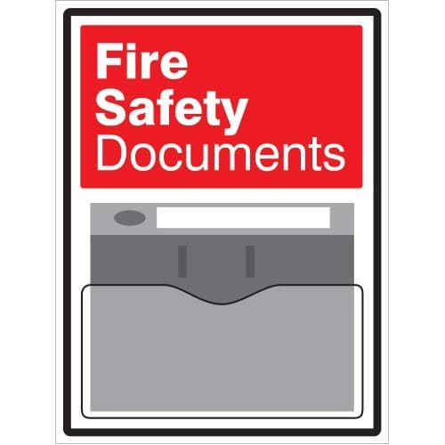 Fire Safety Document Display Printed on 10mm Foam PVC with Clear Polystyrene Document Holder | 450mm x 600mm