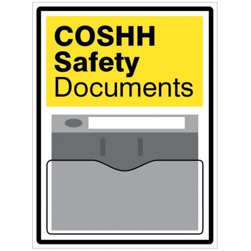 COSHH Safety Document Display Printed on 10mm Foam PVC with Clear Polystyrene Document Holder | 450mm x 600mm