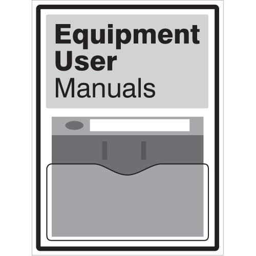 Equipment Manuals Document Display Printed on 10mm Foam PVC with Clear Polystyrene Document Holder | 450mm x 600mm
