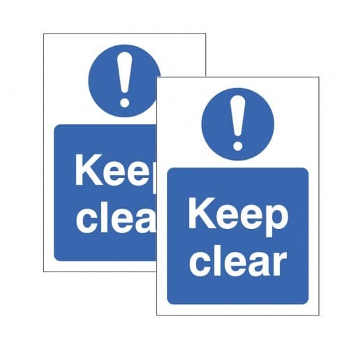 Keep Clear Double Sided Window Sticker | 150mm x 220mm | Face Adhesive Vinyl