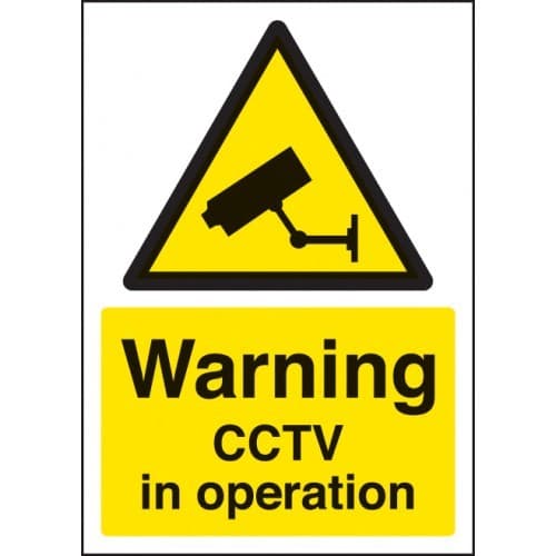 Warning CCTV In Operation Safety Signs (A4)