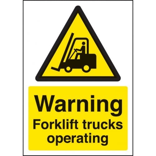 Warning Forklift Trucks Operating Safety Signs (A4)