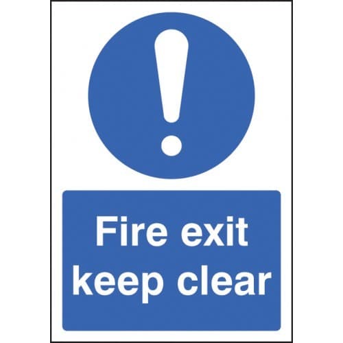 Fire Exit Keep Clear Signs (A4)