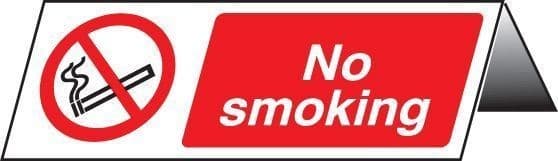 No Smoking Table Cards - Pack of 5 | 150mm x 50mm | Rigid Plastic