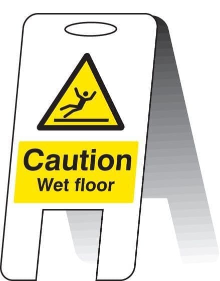 Caution Wet Floor Plastic 'A' Board Free Standing Sign | 300mm x 600mm | Fluted Polypropylene