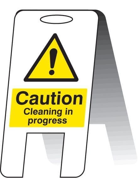 Caution Cleaning in Progress Plastic 'A' Board Free Standing Sign