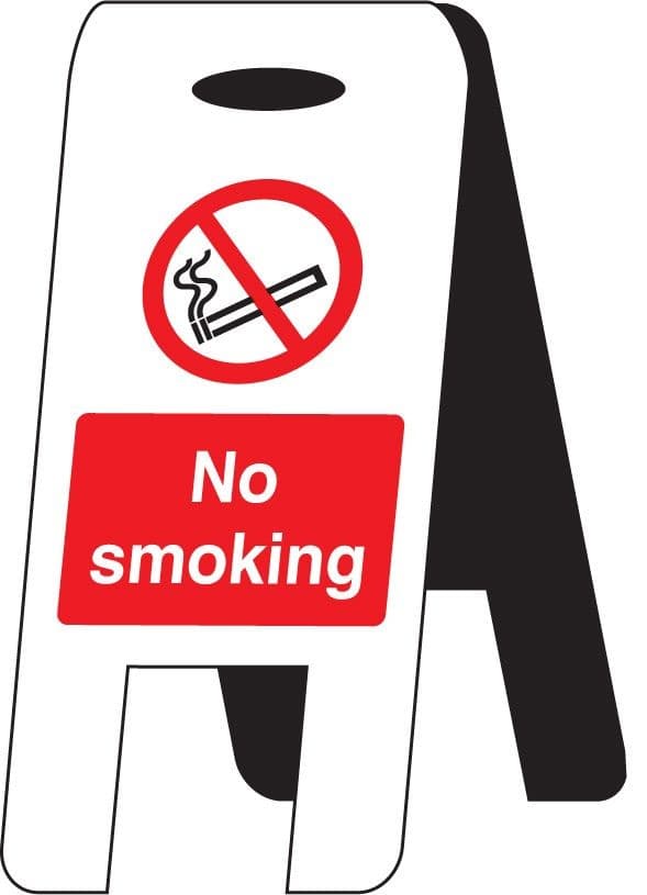 No Smoking - Self Standing Sign | 300mm x 600mm | Fluted Polypropylene