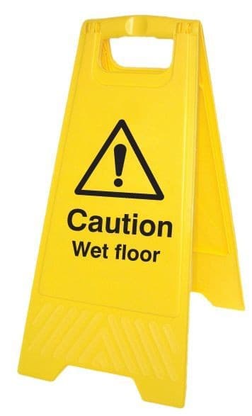 Caution Wet Floor Plastic 'A' Board Floor Standing Sign | 300mm x 600mm | Polypropylene