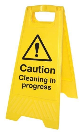 Caution Cleaning in Progress Plastic 'A' Board Floor Standing Sign | 300mm x 600mm | Polypropylene