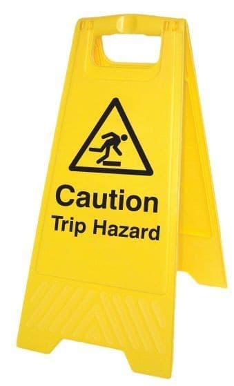 Caution Trip Hazard Plastic 'A' Board Floor Standing Sign | 300mm x 600mm | Polypropylene