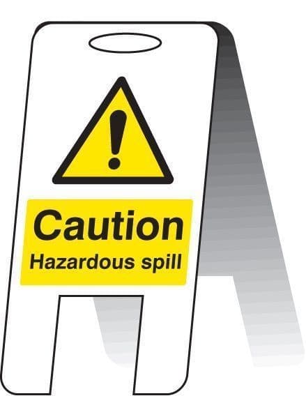 Caution Hazardous Spill Plastic 'A' Board Free Standing Sign | 300mm x 600mm | Fluted Polypropylene