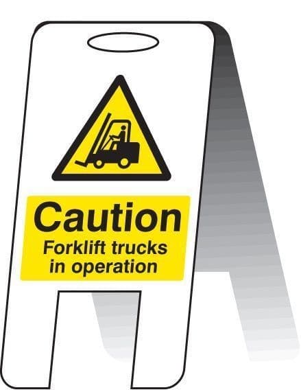 Caution Forklift Trucks in Operation Plastic 'A' Board Free Standing Sign | 300mm x 600mm | Fluted Polypropylene