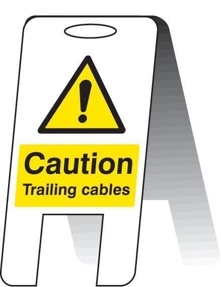 Caution Trailing Cables Plastic 'A' Board Free Standing Sign | 300mm x 600mm | Fluted Polypropylene