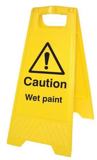 Caution Wet Paint Plastic 'A' Board Floor Standing Sign | 300mm x 600mm | Polypropylene