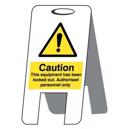 Caution This Equipment has been Locked Out Plastic 'A' Board Free Standing Sign | 300mm x 600mm | Fluted Polypropylene