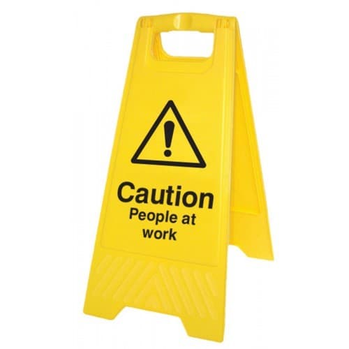 Caution People at Work Plastic 'A' Board Floor Standing Sign | 300mm x 600mm | Polypropylene