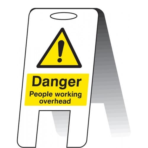 Danger People Working Overhead Plastic 'A' Board Free Standing Sign | 300mm x 600mm | Fluted Polypropylene