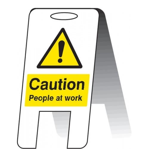 Caution People at Work Plastic 'A' Board Free Standing Sign | 300mm x 600mm | Fluted Polypropylene