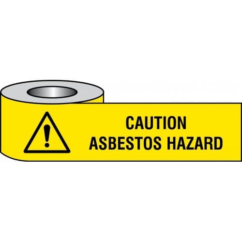 Caution Asbestos Hazard Barrier Tape | 75mm x 250m (Roll) | Non-Adhesive Polythene