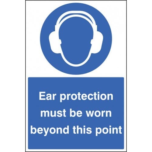 Ear Protection Must Be Worn Beyond This Point Floor Graphic | 400mm x 600mm | Polycarbonate