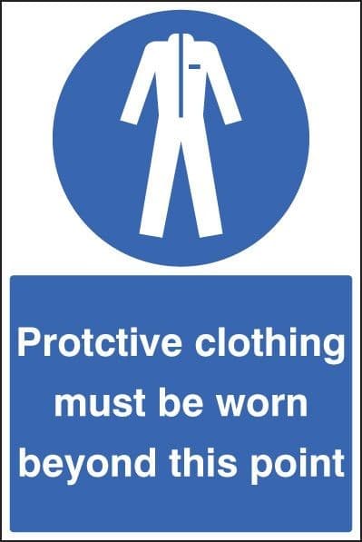 Protective Clothing Must Be Worn Beyond This Point Floor Graphic | 400mm x 600mm | Polycarbonate