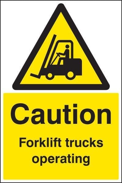 Caution Forklift Trucks Operating Floor Graphic | 400mm x 600mm | Polycarbonate