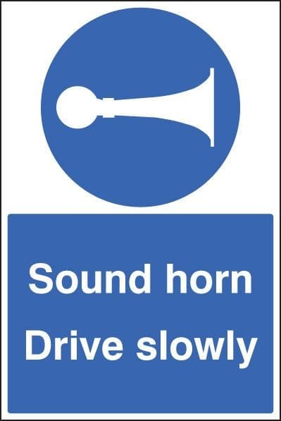 Sound Horn Drive Slowly Floor Graphic Safety Sign | 400mm x 600mm | Polycarbonate
