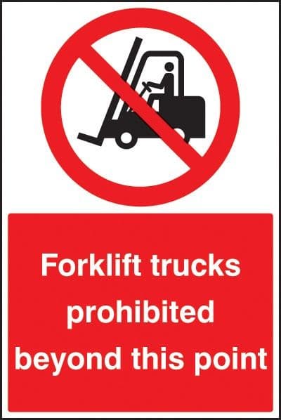 Forklift Trucks Prohibited Beyond This Point Floor Graphic | 400mm x 600mm