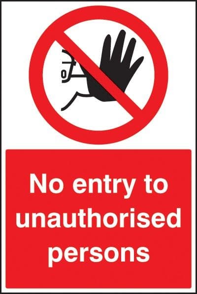 No Entry to Unauthorised Persons Floor Graphic | 400mm x 600mm | Polycarbonate