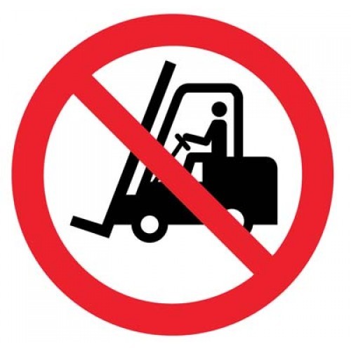 No Forklifts Symbol Floor Graphic Safety Sign | 400mm Diameter | Polycarbonate