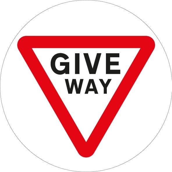 Stop Give Way Floor Graphic Safety sign | 400mm Diameter | Polycarbonate