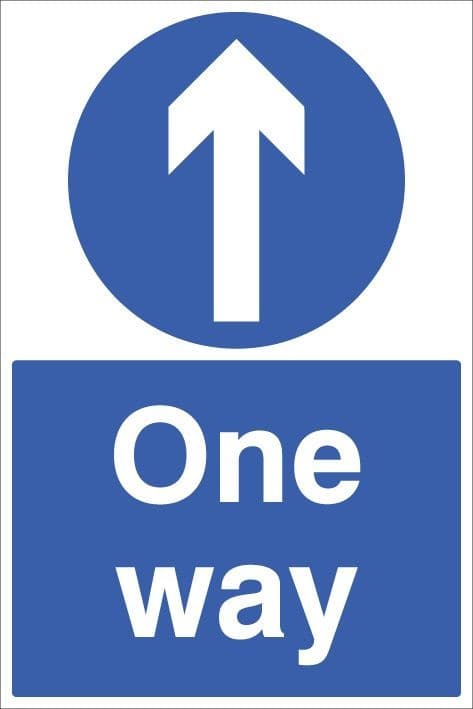 One Way Floor Graphic Safety Sign | 400mm x 600mm | Polycarbonate