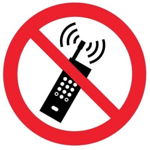 No Mobile Phones Symbol Floor Graphic Safety Sign | 400mm Diameter | Polycarbonate
