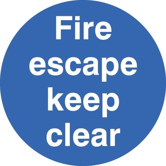 Fire Escape Keep Clear Floor Graphic Safety Sign | 400mm Diameter | Polycarbonate