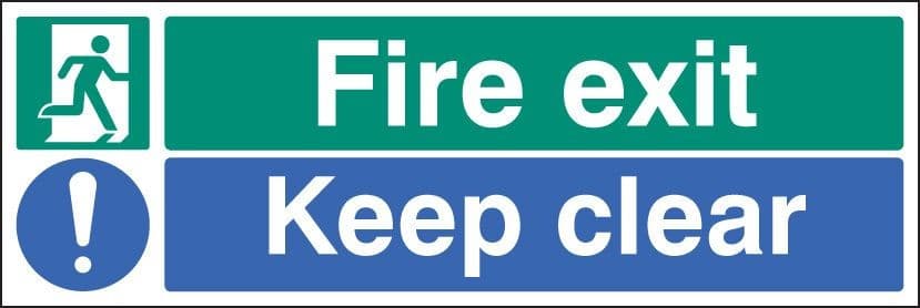 Fire Exit - Keep Clear Floor Graphic | 600mm x 200mm | Polycarbonate
