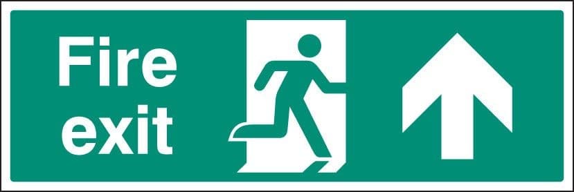 Fire Exit Arrow Ahead Floor Graphic Signs | 600mm x 200mm | Polycarbonate
