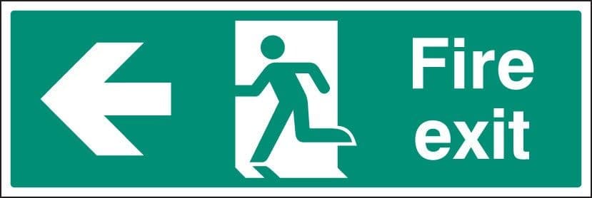 Fire Exit Arrow Left Floor Graphic Signs | 600mm x 200mm | Polycarbonate